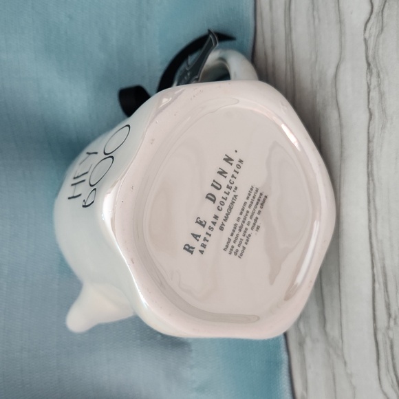 New Rae Dunn Halloween White Iridescent Hey Boo Ghost Mug - Picture 3 of 3